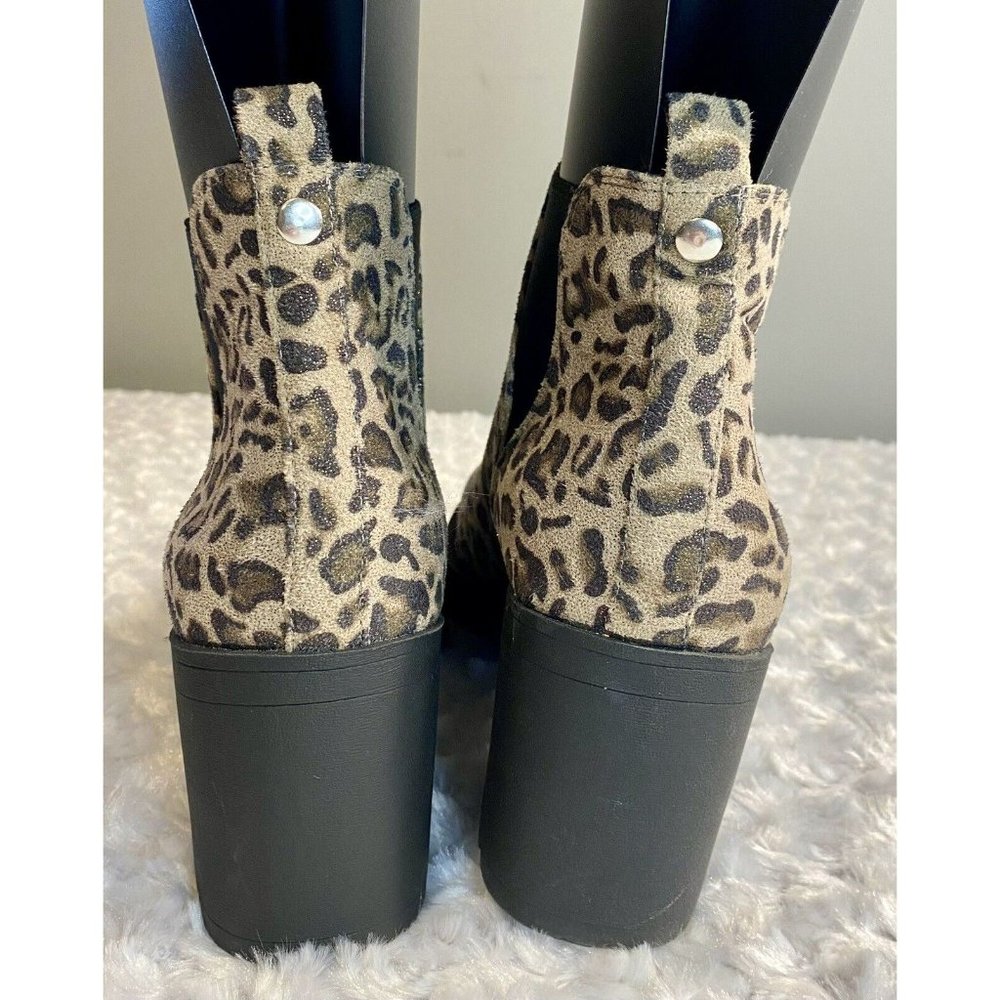 Xappeal Size 9 Laura Chunky Heeled Booties Cheetah Print Gold Fleck - Picture 6 of 10